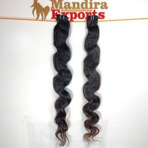 Paquetes alineados de cutícula Virgen sin procesar 100% Color negro Cabello largo Bodywave Extensiones de cabello humano de templo indio sin procesar - Product Image 3