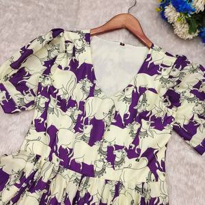 ชุดเดรสผ้าไหมพิมพ์ลายดอกไม้ชุดเดรสวันพีซแขนยาวสำหรับผู้ใหญ่ชุดแต่งงานสไตล์อินเดีย - Product Image 2