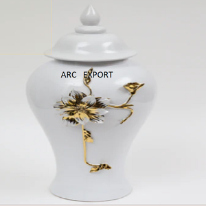 Ensemble de pots modernes de luxe, design standard, décoration blanche avec des accents dorés, pour la vente, pot de conservation alimentaire - Product Image 6