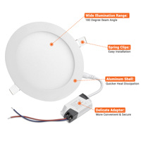 Panneau lumineux LED 3W 4W 6W 9W 12W 15W blanc froid 5 pouces lampe plate ronde Ultra-mince plafonnier encastré Kit de montage de plafonnier