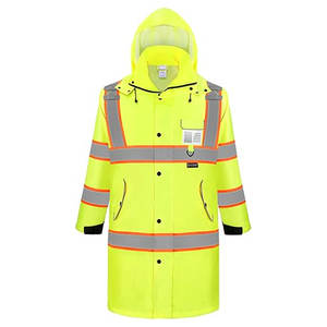 Chubasquero largo de poliéster con logotipo personalizado para hombre, traje de lluvia de fútbol impermeable con características fluorescentes - Product Image 1