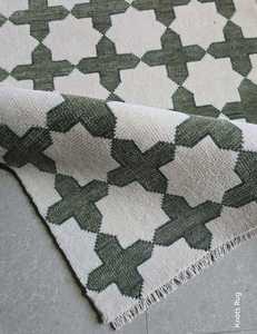 พรมตุรกีสไตล์วินเทจแบบดั้งเดิมความต้องการสูง4x6สีเขียวขาวผ้าคอตตอนขนาดเล็กผ้าลินินทำมือ6x9ห้องนั่งเล่นสวดมนต์ - Product Image 3