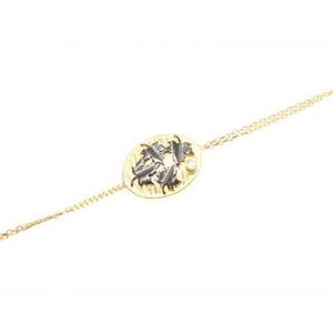 925 Sterling Silver Leaf Pattern Chain <b>Bracelet</b> Yellow Plant Shape - Product Image 4