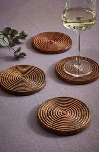Sustainable Handmade Wooden <b>Drink</b> <b>Coasters</b> | Natural Solid Wood Tea Coffee <b>Coasters</b> Set | Stylish Eco Friendly Table Deco - Product Image 3