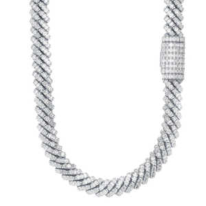 Lujo Hip Hop Mujeres Hombres en S925 joyería fina de plata cadena de eslabones cubanos Esmeralda Moissanite accesorios de diamantes - Product Image 2