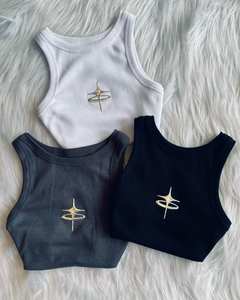 เสื้อครอปแขนกุดคุณภาพสูงสำหรับผู้หญิง เสื้อกล้ามผ้าฝ้าย 100% สวมใส่สบายสำหรับออกกำลังกายในฤดูร้อน ผลิตในบังกลาเทศ ผ้าถัก ระบายอากาศได้ดี - Product Image 5