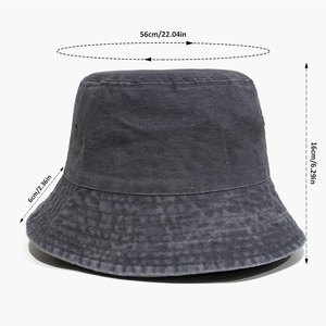 Venta al por mayor 100% algodón lavado cubo sombrero logotipo personalizado Denim pescador gorra Unisex en blanco plegable sombrero para el sol - Product Image 4