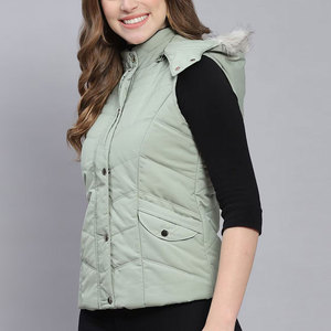 Nuevo chaleco acolchado sin mangas con botones para mujer de Color único transpirable ligero mejor chaleco acolchado para mujer - Product Image 2