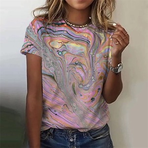 Top qualité femmes 3D Art peinture col rond femmes T-Shirts femmes respirant décontracté t-shirts sublimé chemise Falak Impex - Product Image 6