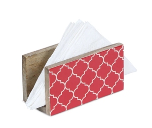 Porte-mouchoirs en bois de manguier rouge marocain Design de décoration d'intérieur élégant pour salon salle de bain Décoration de table de style antique - Product Image 3