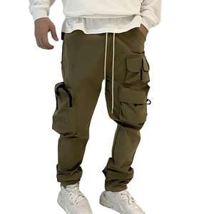 Pantalon cargo homme multi-poches, style coréen, mode urbaine, tendance streetwear, uni, sport - Product Image 1
