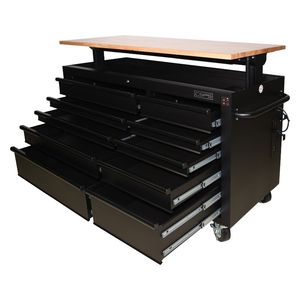 Armoire à outils 142cm 10 tiroirs couleur noire pour mécanicien Garage industrie armoire de rangement d'outils entrepôt Garage atelier sans plomb - Product Image 6