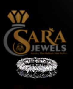 Anillo de diamante de moissanita VVS de la mejor calidad, anillo de diamante de corte brillante redondo de diseño atemporal clásico moderno de Plata de Ley 925 - Product Image 1