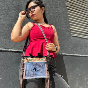 Sac à main transparent à franges en cuir sculpté usiné à la main Nouveau design Sac à main élégant Sacs en cuir multi-usages pour femmes multi-usages - Product Image 1