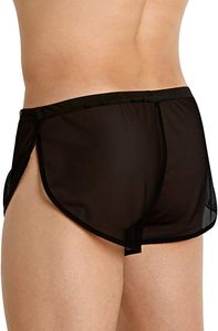 <b>Men's</b> <b>Sleeping</b> Sexy High Waist <b>Shorts</b> Summer See Through Transparent <b>Men</b> Club Party Sexy Sheer Mesh <b>Shorts</b> - Product Image 2