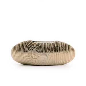 Vase à fleurs en aluminium argenté antique, décoration de salon, design texturé de haute qualité, vases trompettes en aluminium pour le sol - Product Image 3