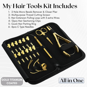 Wholesale Hair Extension Tool Kit 2 Hole Microbead Pliers for Bead Crimping Hair Braid <b>Rings</b> Curl <b>Clips</b> Small Scissor Loop Tool - Product Image 2