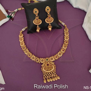 Kemp Jewellery Rajwadi Plated Party Wear Fancy Indian Traditional Wear Hermoso conjunto de collar Kemp - Product Image 1
