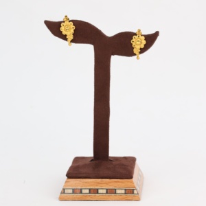 Traditional Gold Plated Stud Earrings with Forming <b>Tops</b> Everyday Wear Gifts for Girls Copper Brass Chapado En Oro Oro Laminado - Product Image 1