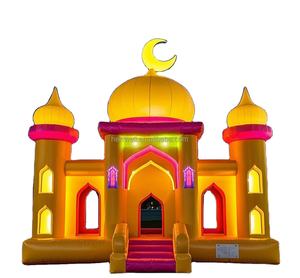 Casa gonfiabile gonfiabile portatile gonfiabile della città del parco gigante con la luna di Ramadan e le stelle - Product Image 1