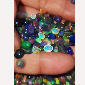 672ชิ้นโอปอลสีดำจากเอธิโอเปียธรรมชาติพร้อมด้วยไฟ6x4มม. 7x5มม. ทรงรี Cabochon 317 CTS iroc หลวมลดการขายพลอย CAB เรา $159สำหรับทุกคน - Product Image 3