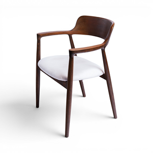 Silla de Comedor Ergonómica Hiroshima en Madera Maciza y Cuero PU para Sala de Estar, Restaurante, Oficina en Casa - Product Image 2