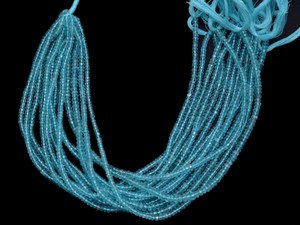 Pierre précieuse d'apatite du ciel AAA 3mm-4mm perles rondelle à facettes Apatite bleu de mer perles de pierres précieuses semi-précieuses naturelles pour la fabrication de bijoux - Product Image 3