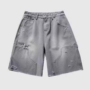 High Street Fashion Elastic Waist Jean <b>Shorts</b> <b>Men</b> Manufacturer Custom Logo Baggy Distressed <b>Shorts</b> Denim <b>Camo</b> <b>Shorts</b> - Product Image 2