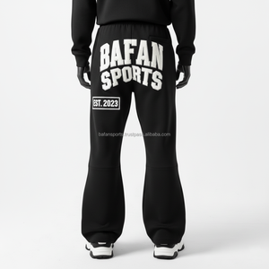 Premium 320 GSM Heavy Fleece Jogger Pant Noir Style Athlétique Doux Chaud Tissu Personnalisé Brodé Logo Conception lavé pantalons pour hommes - Product Image 2