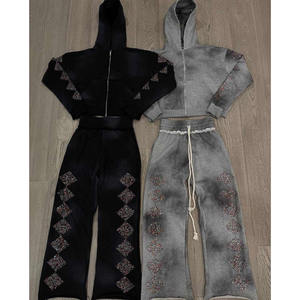 Chándal de lavado ácido para hombre de calidad superior, chándal holgado de tendencia de alta calidad para hombre, precio al por mayor, chándal de gran tamaño de peso pesado - Product Image 4