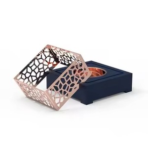 Quemador de incienso moderno de oro blanco, Mabkhara islámica, soporte decorativo cuadrado para incienso Oud, quemador de perfume árabe, decoración para el hogar. - Product Image 4