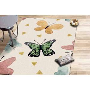 Tapis Papillon : Tapis Imprimé Coloré Antidérapant pour Chambre d'Enfant, Tapis en Chenille - Product Image 1