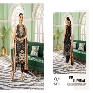 Riaz Arts Brand Chikan Kari Lawn3 Piece Party Wear Costumes cousus pour toutes les tailles TEHZEEB Collection d'été personnalisée - Product Image 6