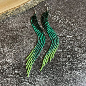 Handmade Luxury Classic Beaded Charm Earrings Long Turquoise <b>Statement</b> <b>Jewelry</b> for Women Anniversary Engagement - Product Image 1