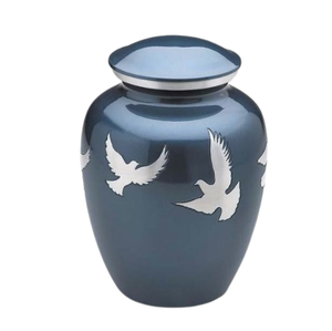 Diseño grabado Borde Cuello Suministros funerarios Fabricante Esmalte blanco Acabado Estilo adulto Urna de cremación americana - Product Image 3