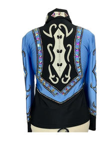 แจ็คเก็ตสีดำสีฟ้าสำหรับโชว์โรเดโอควีนออกแบบได้ตามต้องการสไตล์ตะวันตก - Product Image 6