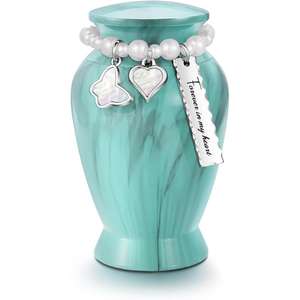 Mini urna de recuerdo en miniatura, urnas conmemorativas, diseño de esmalte de Color azul, urna para cenizas funerarias, suministros funerarios hechos a mano, Memoria - Product Image 2