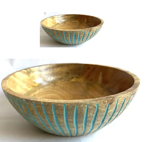 Nouvelle tendance incrustation de couleur personnalisée en bois de haute qualité servant de la vaisselle bol rond ou bol à salade Alibaba produits les plus vendus - Product Image 1