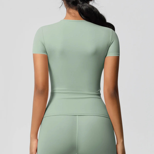 Camiseta de Yoga de Manga Corta sin Costuras para Mujer, Traje Deportivo Informal de Secado Rápido, Top Deportivo para Correr - Product Image 2