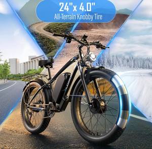 Nouveau vélo électrique à double moteur 5000W Ebike longue portée pour adultes 40-45MPH 100 Miles, vélo électrique à gros pneus 24 pouces - Product Image 3