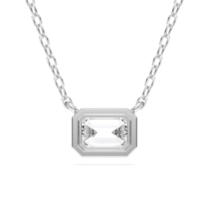 Pendentif lunette en diamant taille émeraude 1.50 F-G/VS de laboratoire minimaliste moderne 950 carats en platine pour elle - Product Image 4