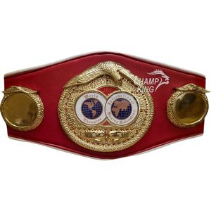 Custom Boxing Championship <b>Belt</b> With <b>Red</b> Leather Strap And Gold Plated Plate - Product Image 3
