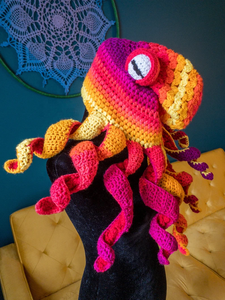 Bonnet unisexe personnalisé en crochet pieuvre, chapeau torsadé Kraken pour adultes, en coton imprimé, idéal pour les fêtes, les aventures en plein air, la plage et la pêche! - Product Image 2