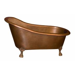 Bañera de cobre hecha a mano de primera calidad con diseño antiguo, perfecta para relajarse y disfrutar de una lujosa experiencia de Baño - Product Image 3
