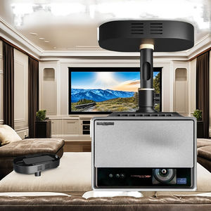 Support de projecteur universel rotatif <span class=keywords><strong>Cine</strong></span>, support de plafond en acier, adaptateur robuste avec longueur réglable, capacité de charge de 15 cm, 15 kg - Product Image 3