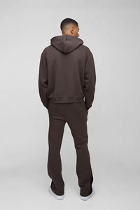 Ensemble de survêtement décontracté pour homme, style streetwear, hiver, surdimensionné, respirant, en tricot, avec cordon de serrage, sweat-shirt et jogging, logo personnalisé, imprimé urbain - Product Image 2