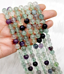 Última Llegada: Cuentas Redondas de Fluorita Multicolor de Grado AAA Premium para Prácticas de Sanación y Fabricación de Joyería India - Product Image 4