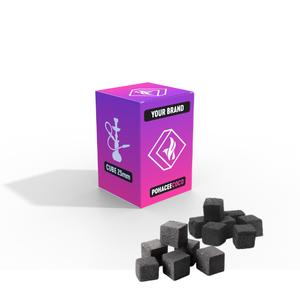 พรีเมี่ยมอัดก้อนถ่าน Shisha อินโดนีเซียโรงงานเถ้าต่ําการเผาไหม้ยาวทําถ่านกะลามะพร้าวธรรมชาติ 100% OEM - Product Image 1