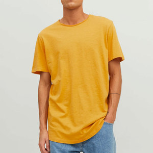 เสื้อยืดผ้าฝ้าย100% สีทึบทรงพอดีตัวสำหรับผู้ชายสไตล์ใหม่หรูหรา - Product Image 4