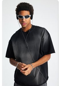 Personalizado T <span class=keywords><strong>Shirt</strong></span> Fornecedores <span class=keywords><strong>Vintage</strong></span> Alta Qualidade Heavyweight Plain T-shirts Atacado Oversize Streetwear Algodão dos homens T-shirts - Product Image 3